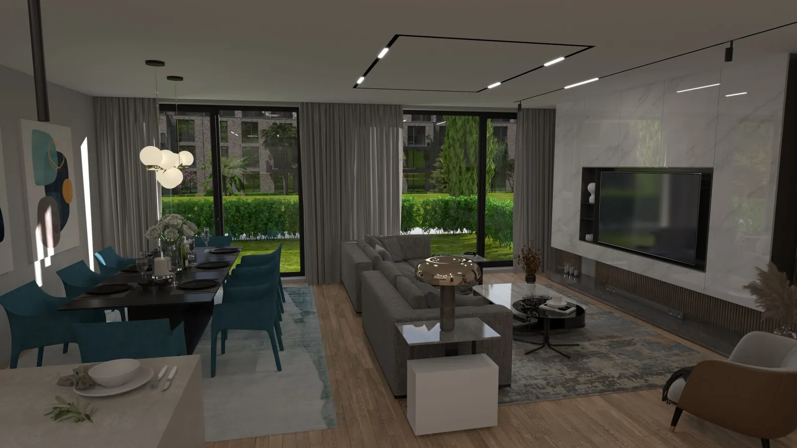 Интериор на апартамент в Botanic Family Resort — луксозно завършен до ключ, Варна