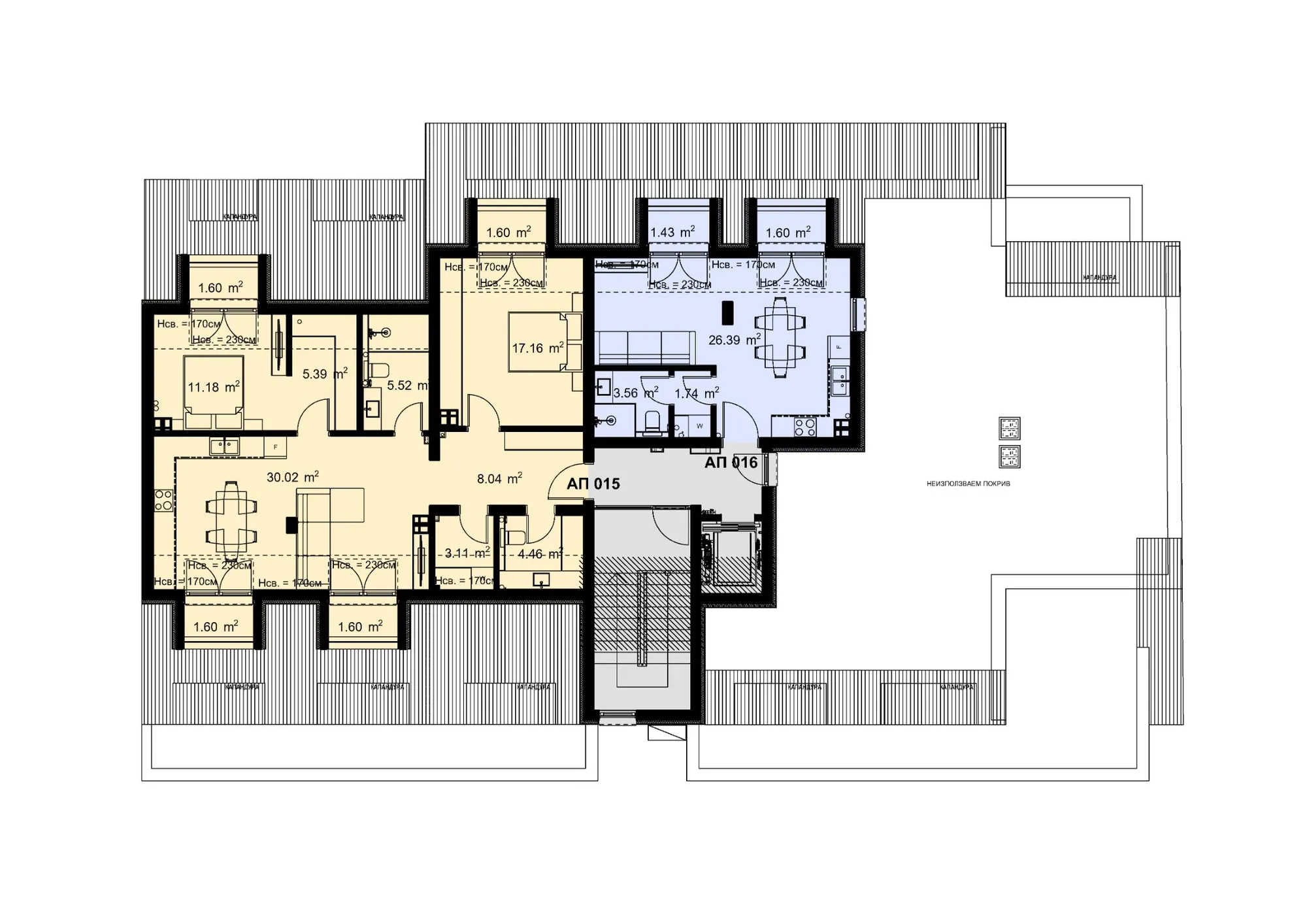 Разпределение на жилищата във вход А, етаж 5 — Casa Verde, Варна