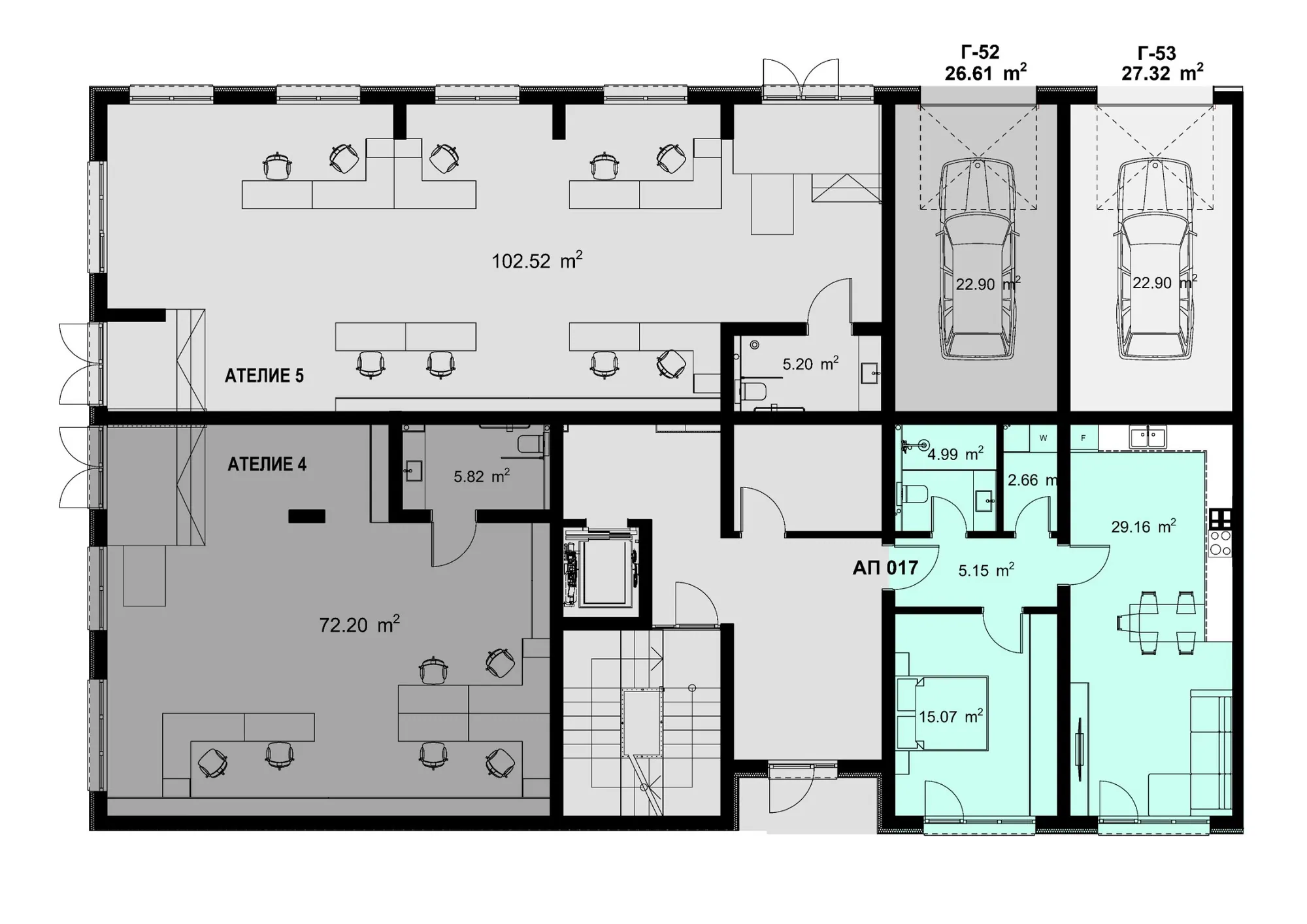 Разпределение на жилищата във вход Б, етаж 1 — Casa Verde, Варна