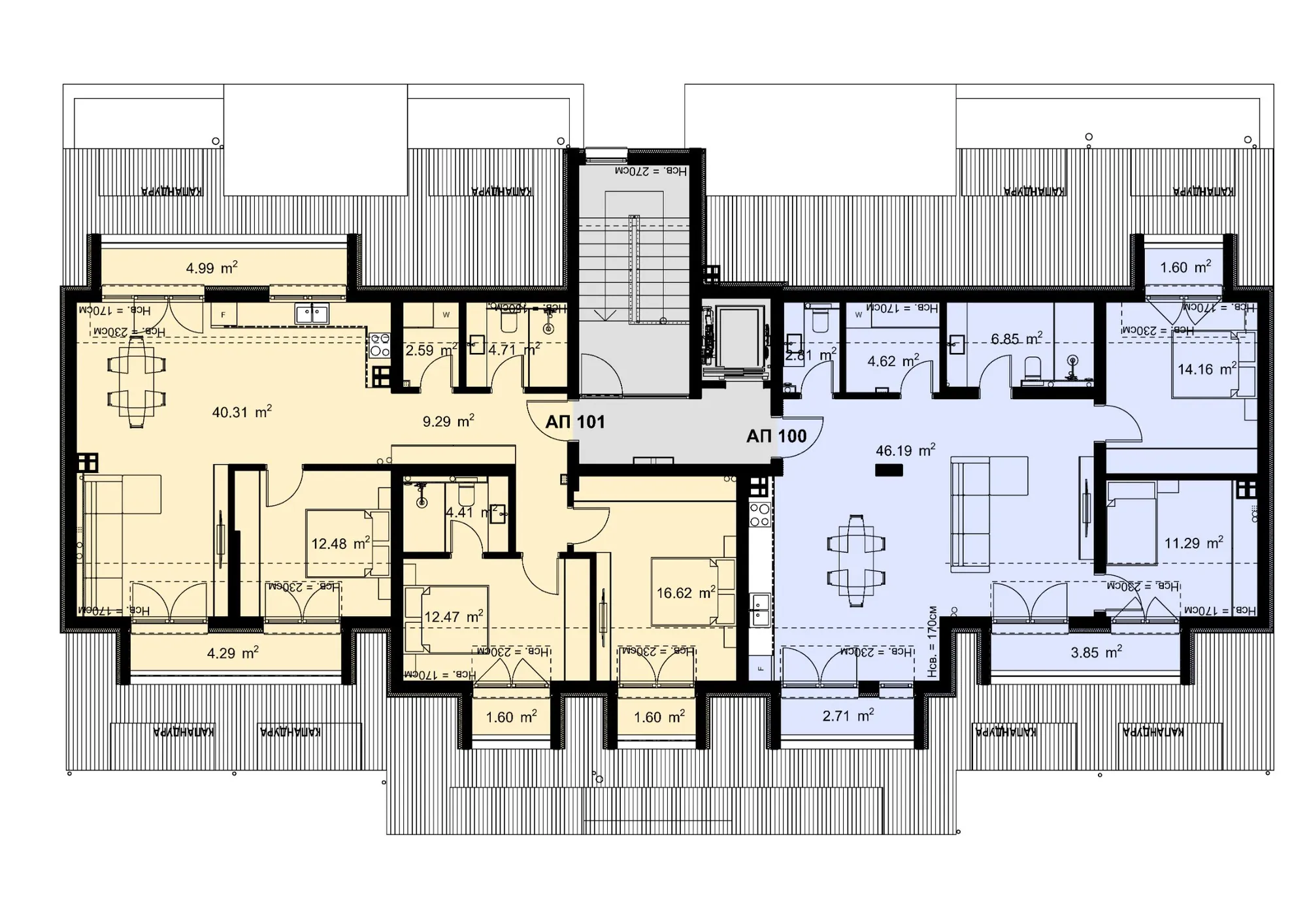Разпределение на жилищата във вход Д, етаж 5 — Casa Verde, Варна