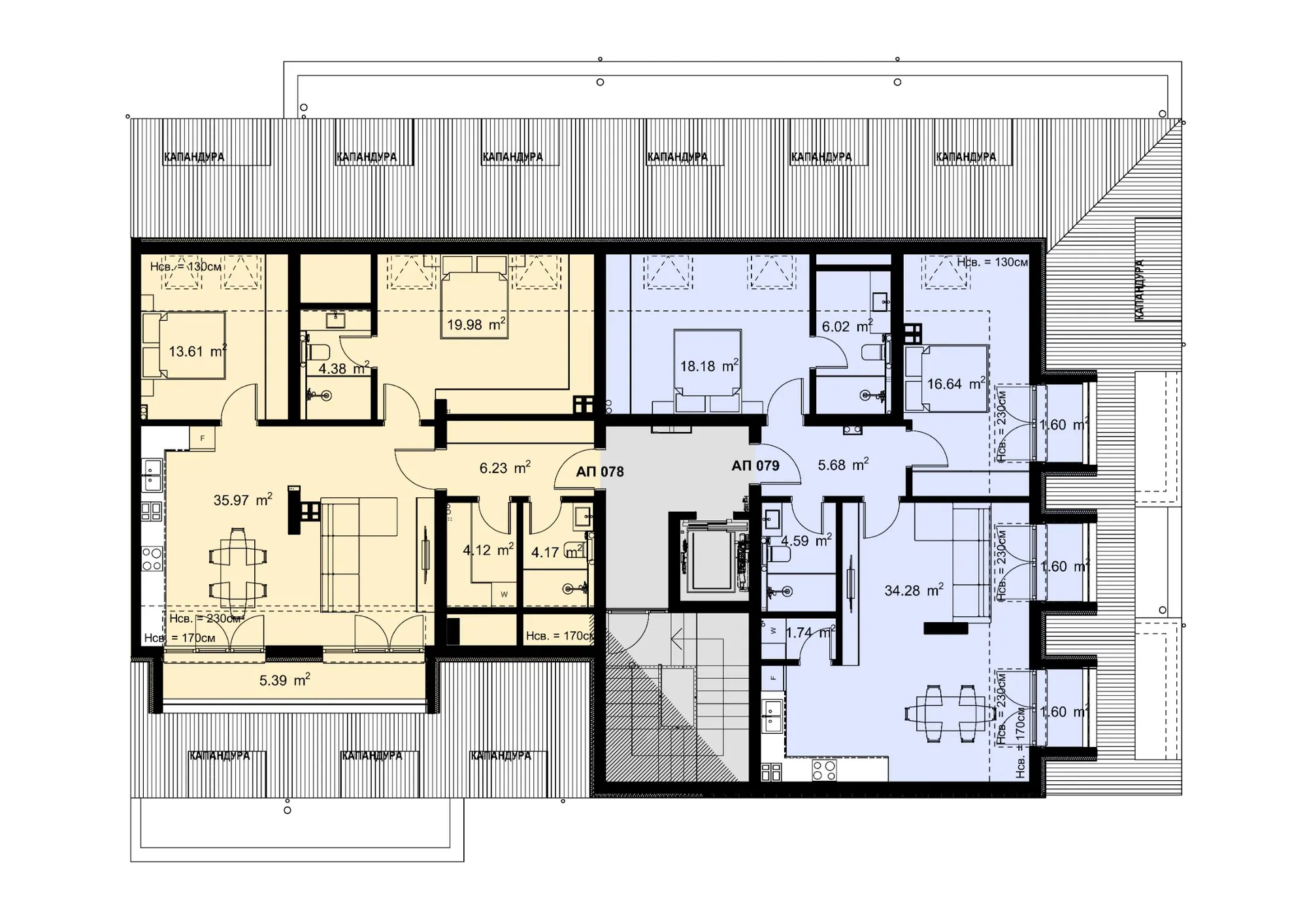 Разпределение на жилищата във вход Г, етаж 5 — Casa Verde, Варна
