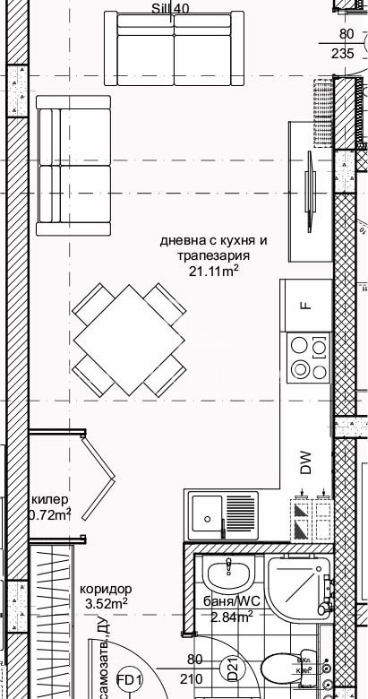 For Sale Studio 41,31 m² - Vazrazhdane 1 in front of Apartment 14 - 0
