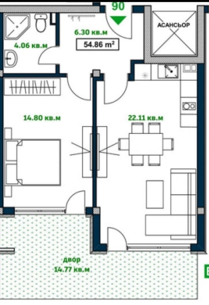 ПРОДАВА 4-стаен апартамент с двор, 182 кв.м. общо, АКТ 14 - 0