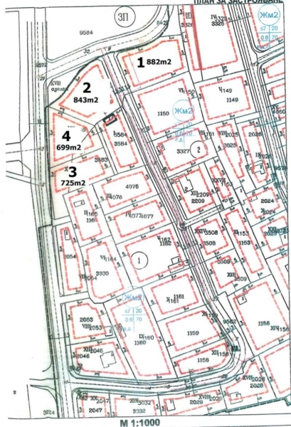 Plot of land for sale with a building plan for the construction of a HOUSE, gr. Varna - Borovets - north, 843m² - 0