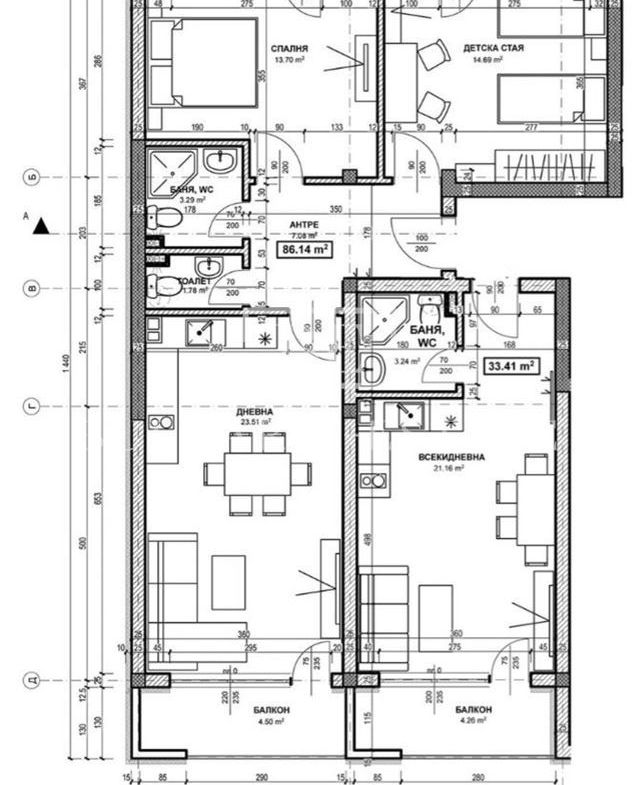 Wohnung mit vier Schlafzimmern und zwei Parkplätzen - St. Konstantin und Helena - 0