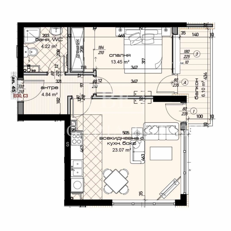 двухкомнатная квартира - 0