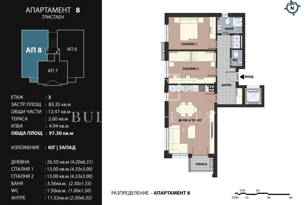 Обзаведен тристаен (98 кв.м.) в бутикова сграда с АКТ 16, м-т Св. Никола, готов за нанасяне - 0