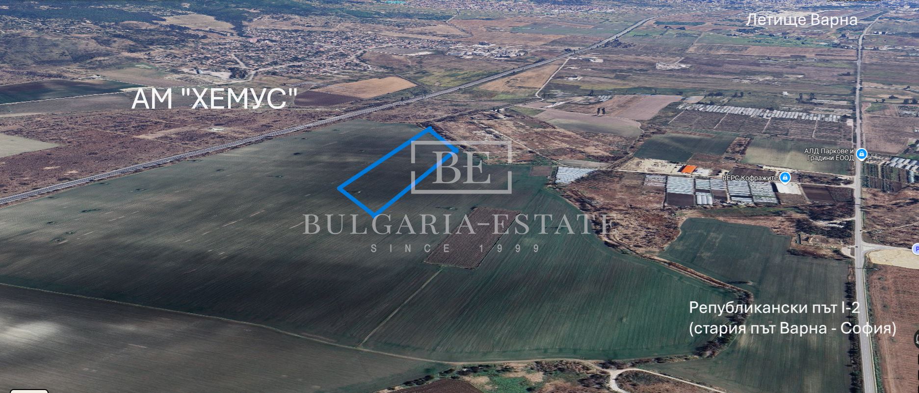 Эксклюзивное предложение от BULGARIA-ESTATE - Участок 18 соток на продажу рядом с аэропортом Варна-0 Эксклюзивное предложение от BULGARIA-ESTATE - Участок 18 акров на продажу рядом с аэропортом Варны - 0