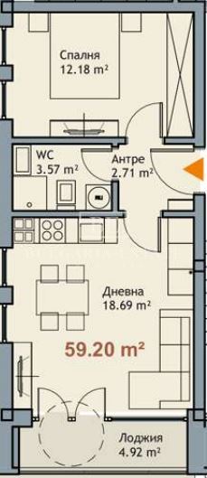 Двустаен апартамент - м-т Ален мак - 0