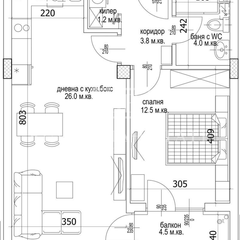 South , panoramic one bedroom apartment - 0