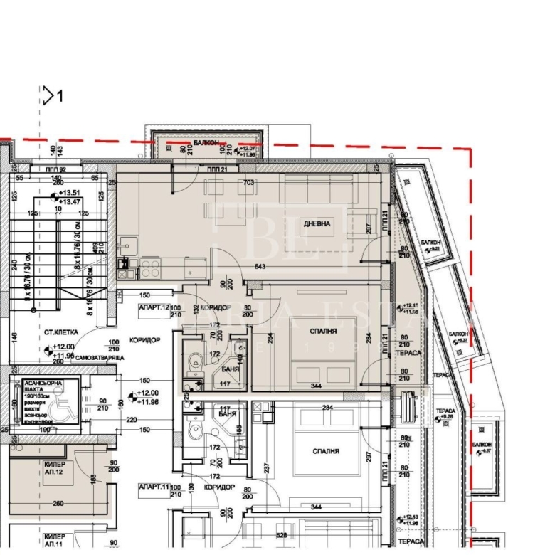 Ein-Schlafzimmer-Wohnung in. Levski - Gebäude mit Act 14, Backsteinbau - 0