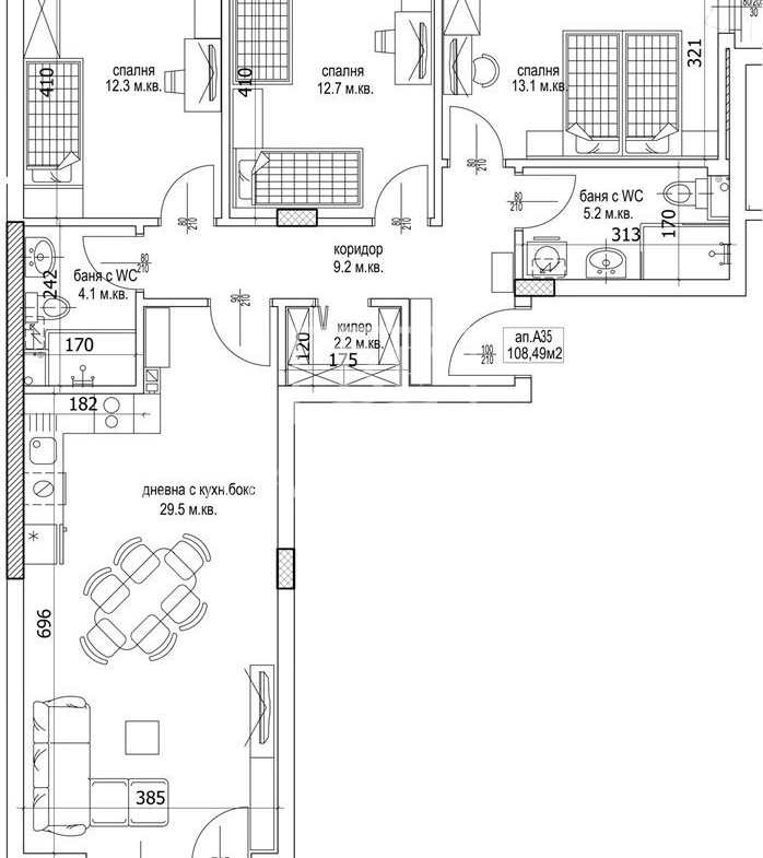 4-стаен апартамент 128 кв.м – Директно от строител! Ново строителство, 3 спални, 2 бани, гъвкаво плащане - 0