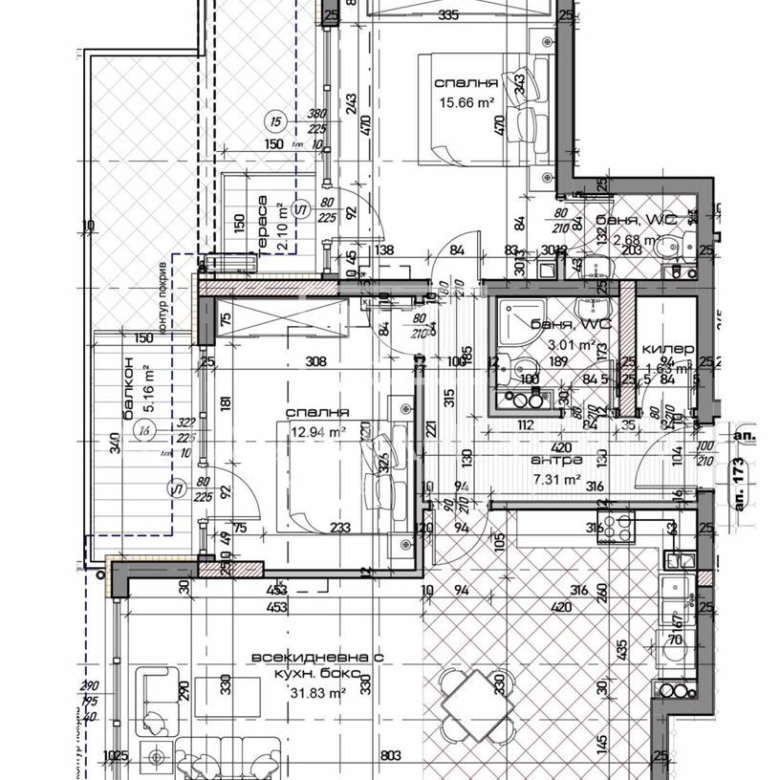 Wohnung mit zwei Schlafzimmern - 0