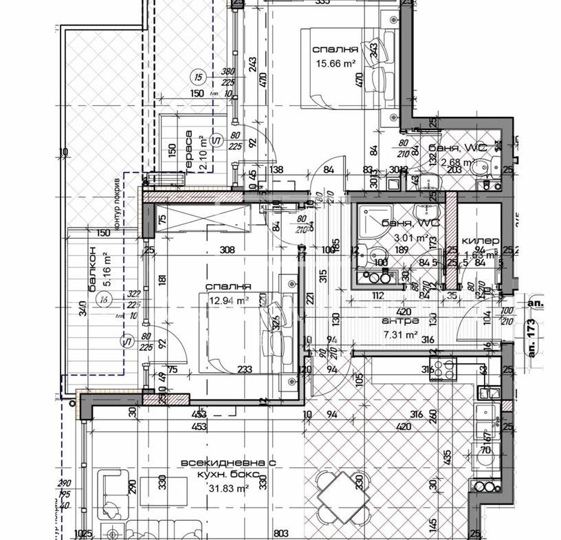 Тристаен апартамент - 0