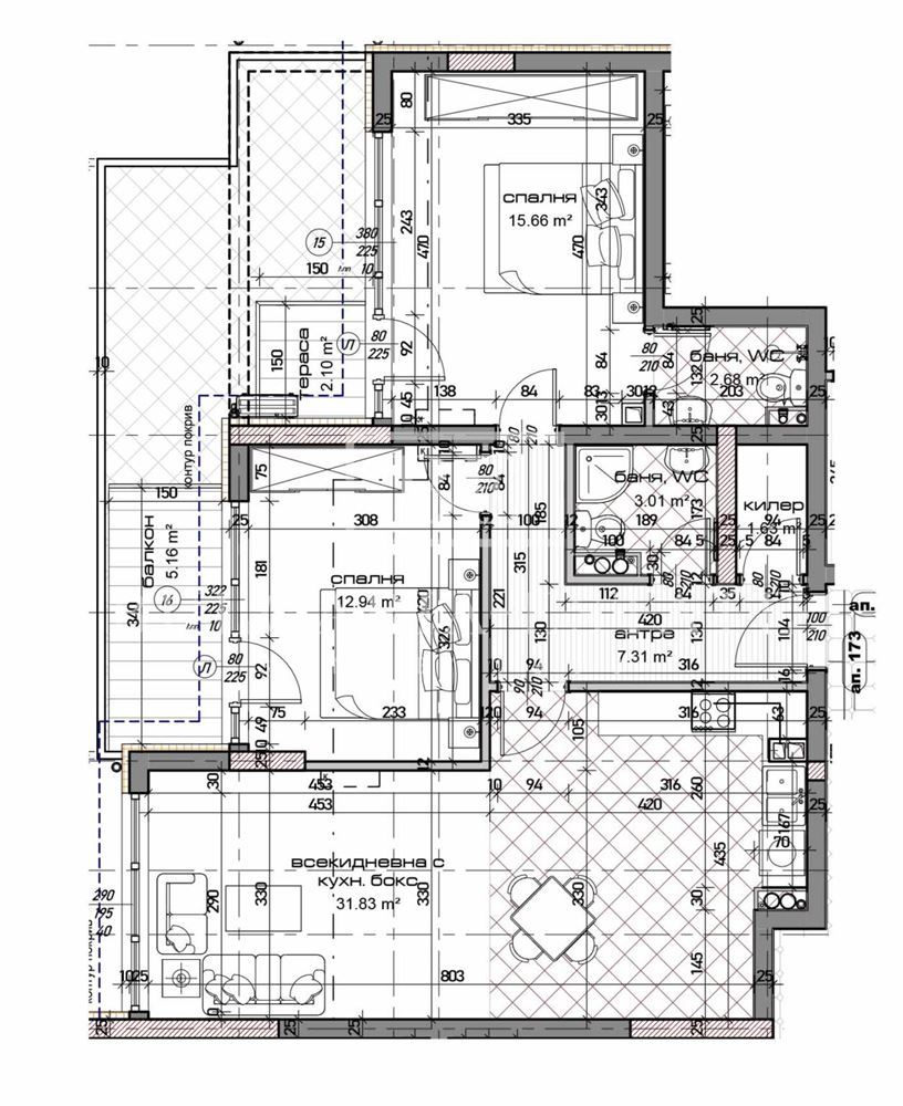 Тристаен апартамент - 0