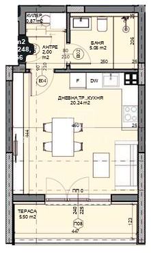 Direct from Builder - 1-bedroom Apartment, South, 47 sq. m. - Perfect Investment - 0