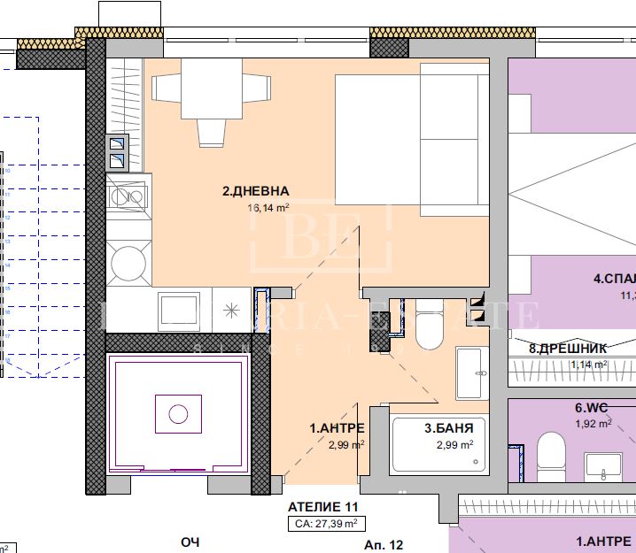 1-стаен апартамент в новострояща се сграда в кв. Виница – отлична инвестиция - 0