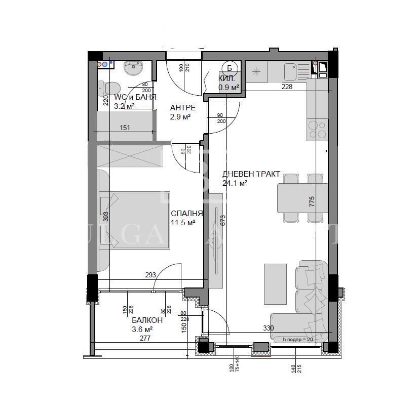 АКТ 14 - Южен двустаен апартамент с панорама в модерна сграда – гр. Варна, паркомясто - 0