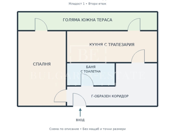 Топъл двустаен апартамент с южна тераса в Младост 1 — подходящ за инвестиция, Младост 1 – снимка 2