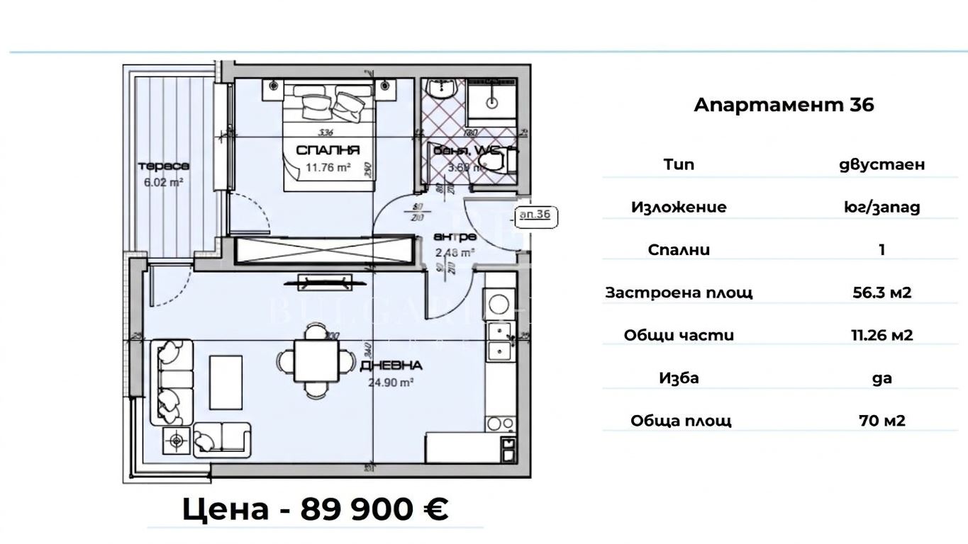 Продава се 2-стаен апартамент в ново строителство, Варна, Владислав Варненчик 1, 70 кв.м. - 0